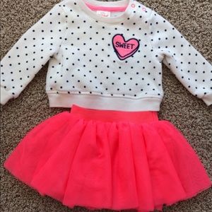 Cat and Jack Girls Neon Tutu Sweatshirt Outfit Set